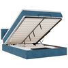 vidaXL Cadre de lit ottoman avec matelas bleu fonc&eacute; 140x190 cm velours