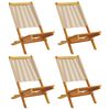 vidaXL Chaises pliantes 4 pi&egrave;ces Beige Bois massif Acacia