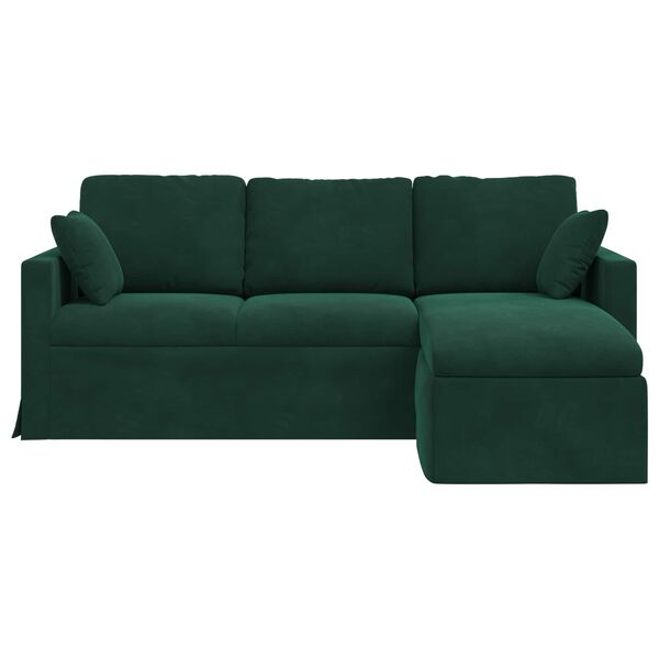 vidaXL Canap&eacute; Vert fonc&eacute; 198 x 134 x 80 cm Velours