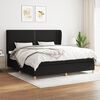vidaXL Sommier &agrave; lattes de lit avec matelas Noir 200x200 cm Tissu
