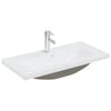vidaXL Lavabo encastr&eacute; avec robinet 81x39x18 cm c&eacute;ramique blanc