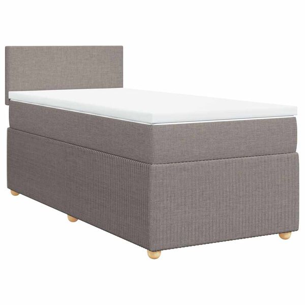 vidaXL Sommier &agrave; lattes de lit avec matelas Taupe 80x200 cm Tissu
