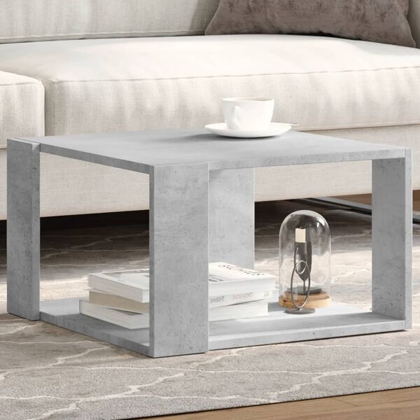 vidaXL Table basse gris béton 51,5x51,5x30 cm bois d'ingénierie