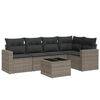 vidaXL Salon de jardin 6 pcs avec coussins gris r&eacute;sine tress&eacute;e