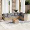 vidaXL Salon de jardin avec coussins 8pcs m&eacute;lange beige r&eacute;sine tress&eacute;e