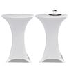 Housse de table &Oslash; 70 cm Blanc extensible 2 pcs