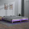 vidaXL Cadre de lit &agrave; LED sans matelas 140x200 cm bois massif