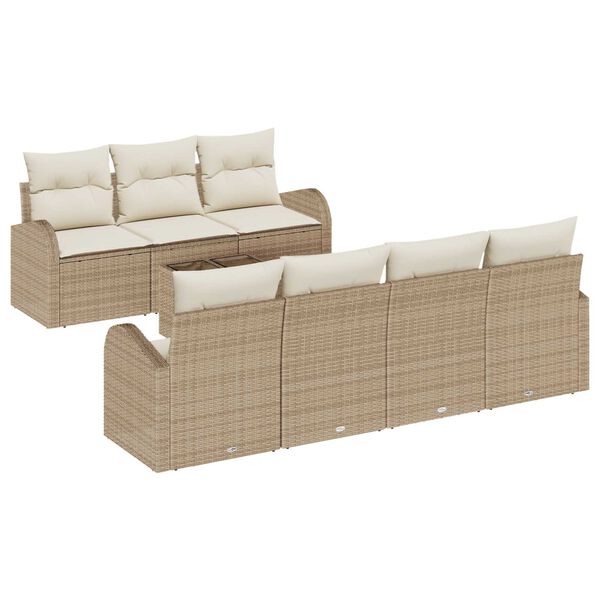 vidaXL Ensemble de canap&eacute; de jardin Beige 55 x 55 x 37 cm polyrotin