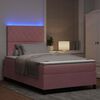 vidaXL Lit &agrave; ressort LED avec matelas Rose 120 x 190 cm Velours