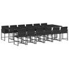 vidaXL Ensemble &agrave; manger de jardin 13 pcs coussins noir r&eacute;sine tress&eacute;e