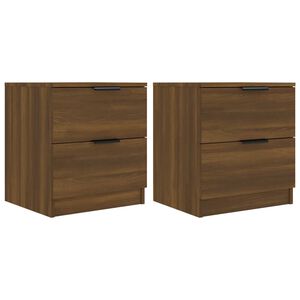 vidaXL Tables de chevet 2 pcs Ch&ecirc;ne marron Bois d'ing&eacute;nierie