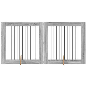 vidaXL Parc pour chien 2 pcs Gris Sonoma 100 x 100 cm Acier galvanis&eacute;