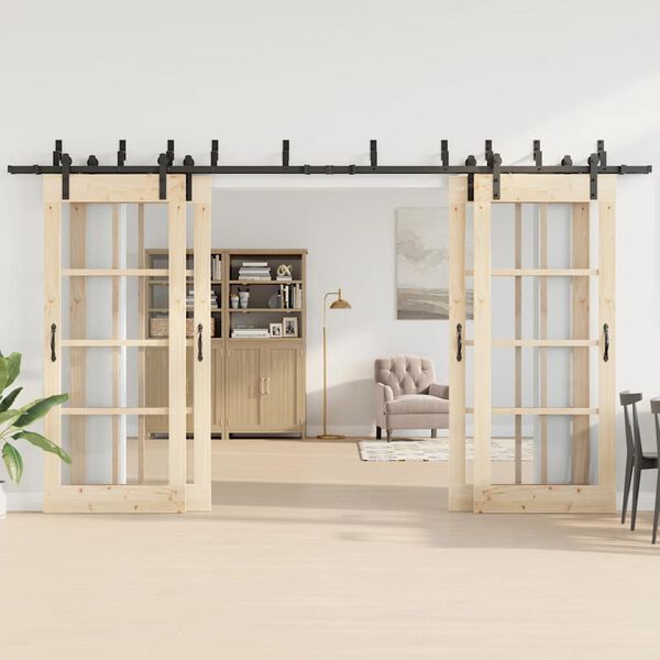 vidaXL Kit de quincaillerie de porte coulissante 400 cm acier noir