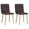 vidaXL Chaises &agrave; manger lot de 2 marron fonc&eacute; tissu