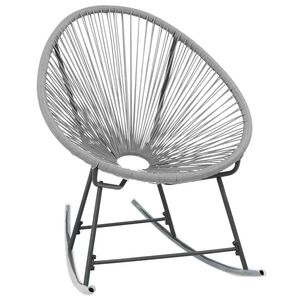 vidaXL Chaise &agrave; bascule d'ext&eacute;rieur forme de lune Gris R&eacute;sine tress&eacute;e