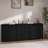 vidaXL Buffet Noir 210x35x80 cm Bois massif de pin