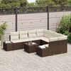 vidaXL Ensemble de canapé de jardin 9 pcs Marron polyrotin