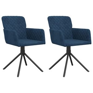 vidaXL Chaises pivotantes &agrave; manger lot de 2 Bleu Velours