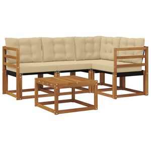 vidaXL Ensemble de canap&eacute;s d'ext&eacute;rieur 5 pcs Naturel et Beige