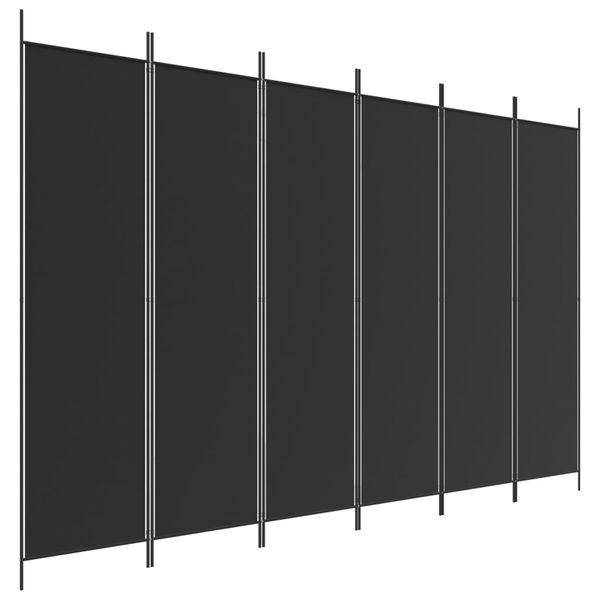 vidaXL Cloison de s&eacute;paration 6 panneaux Noir 300x200 cm Tissu