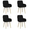 vidaXL Chaises de salle &agrave; manger 4 pc Tissu Noir 56,5 x 50 x 87,5 cm