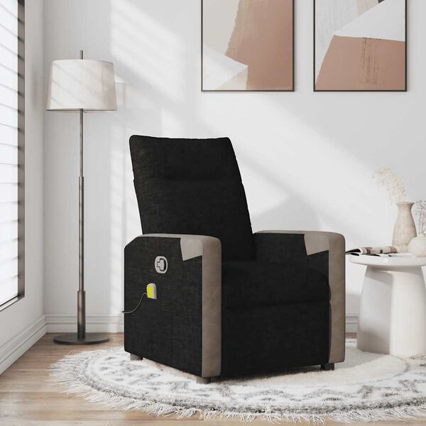 vidaXL Fauteuil de massage inclinable Noir Tissu