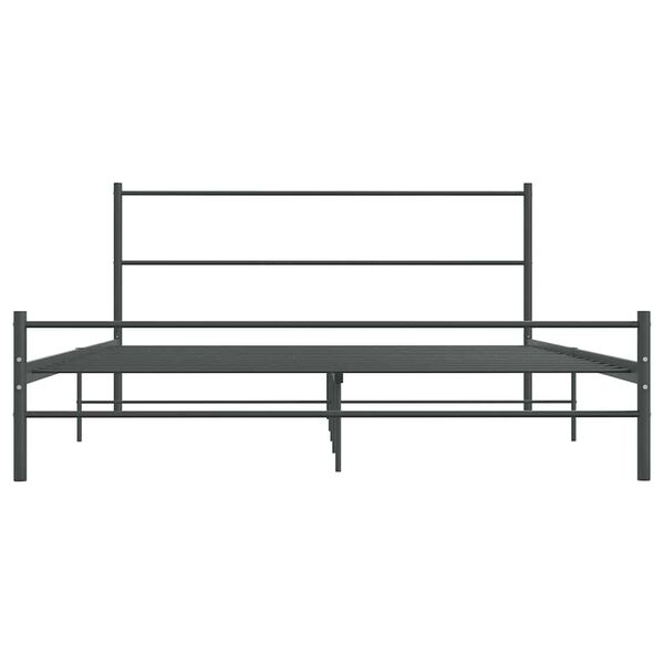 vidaXL Cadre de lit sans matelas gris m&eacute;tal 140x200 cm