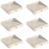 vidaXL Bouchons de poteau de cl&ocirc;ture pyramidaux 6 pcs Inox 101x101 mm
