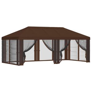 vidaXL Housse de tonnelle avec murs lat&eacute;raux 6 x 3 m Marron Polyester