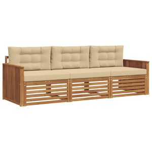vidaXL Ensemble de canap&eacute;s d'ext&eacute;rieur 3 pcs Naturel et Beige