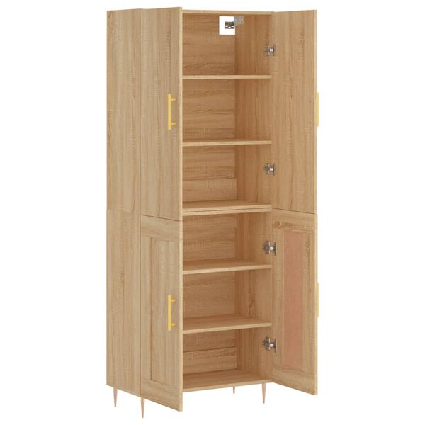 vidaXL Buffet haut Ch&ecirc;ne sonoma 69,5x34x180 cm Bois d'ing&eacute;nierie