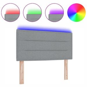 vidaXL T&ecirc;te de lit LED avec t&ecirc;te de lit Gris clair 90 cm Polyester