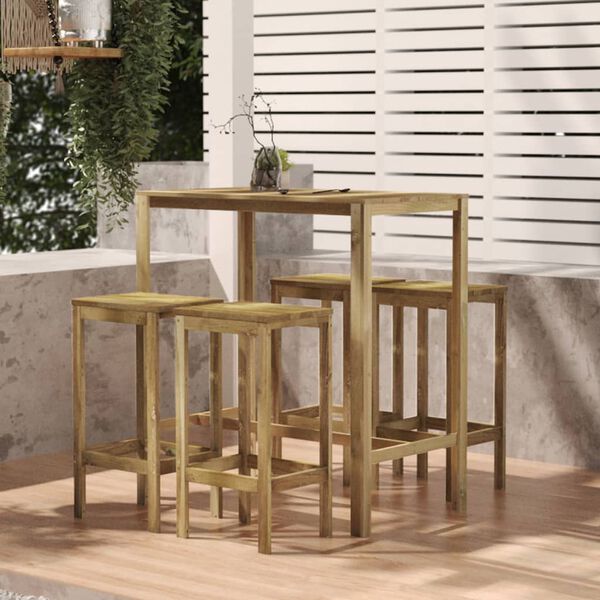 vidaXL Ensemble de bar de jardin 5 pcs Bois de pin impr&eacute;gn&eacute;
