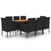 vidaXL Ensemble &agrave; manger d'ext&eacute;rieur 9 pcs R&eacute;sine tress&eacute;e Noir