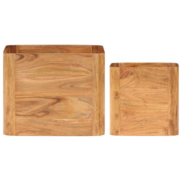 vidaXL Tables d'appoint 2 pcs Bois d'acacia solide avec finition miel