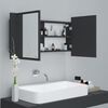 vidaXL Armoire de salle de bain à miroir LED Gris 90x12x45 Acrylique
