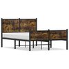 vidaXL Cadre de lit en m&eacute;tal sans matelas ch&ecirc;ne fum&eacute; 120x200 cm