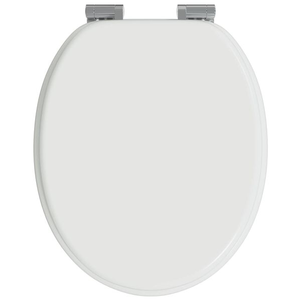vidaXL Si&egrave;ge de toilette &agrave; fermeture douce Blanc 44 x 38 cm