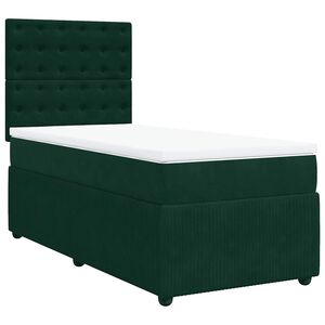 vidaXL Sommier &agrave; lattes de lit avec matelas Vert fonc&eacute; 90x190 cm