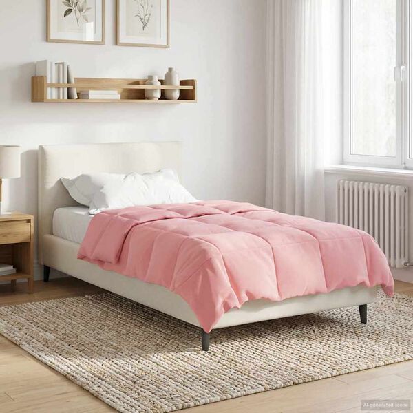 vidaXL Duvet complet toute l'ann&eacute;e Rose 140 x 220 cm Microfibre