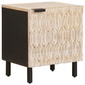 vidaXL Cabinet de chevet Blanc 40 x 33 x 46 cm Bois de mangue massif