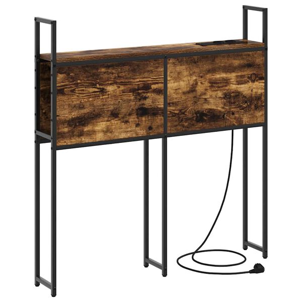 vidaXL Headboard de Rangement avec Station de Charge Ch&ecirc;ne fum&eacute; 100 cm