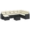 vidaXL Salon de jardin 8 pcs avec coussins noir r&eacute;sine tress&eacute;e
