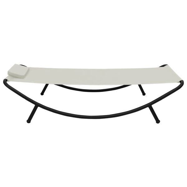 vidaXL Lit de jardin cr&egrave;me 200x90 cm acier