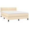 vidaXL Sommier &agrave; lattes de lit avec matelas Cr&egrave;me 140x190 cm Tissu