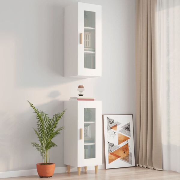 vidaXL Armoire murale suspendue Blanc 34,5x34x90 cm