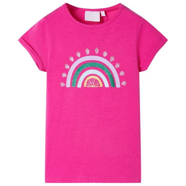 T-shirt pour enfants rose fonc&eacute; 128