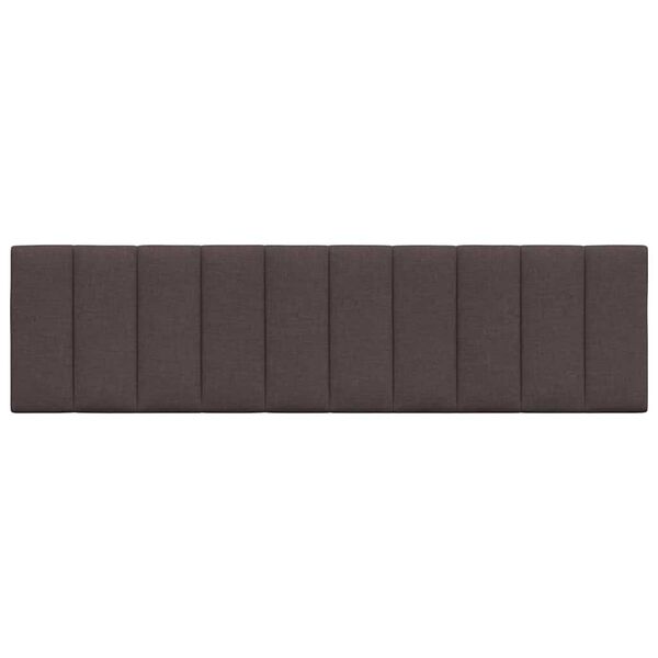 vidaXL Coussin de t&ecirc;te de lit Hanko marron fonc&eacute; 180 cm tissu
