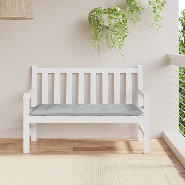 vidaXL Coussin de banc de jardin gris clair mélangé 120x50x7 cm tissu
