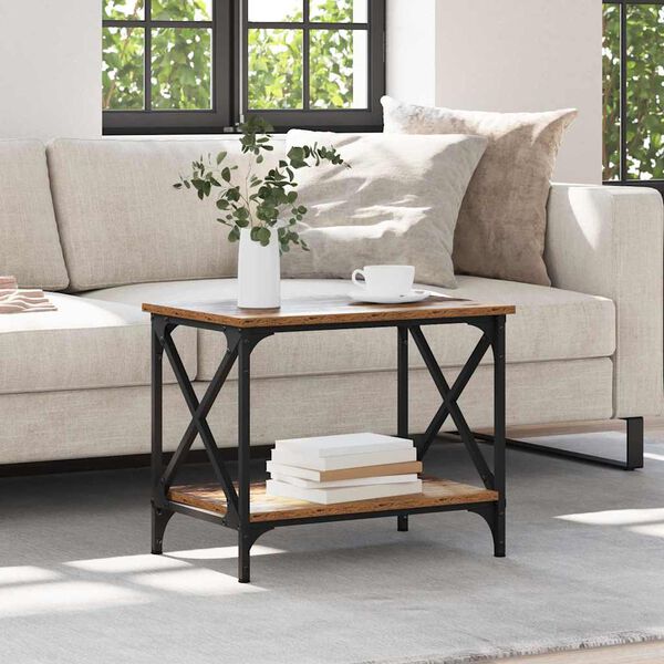 vidaXL Table d'appoint Bois ancien 55 x 38 x 45 cm Bois d'ingénierie